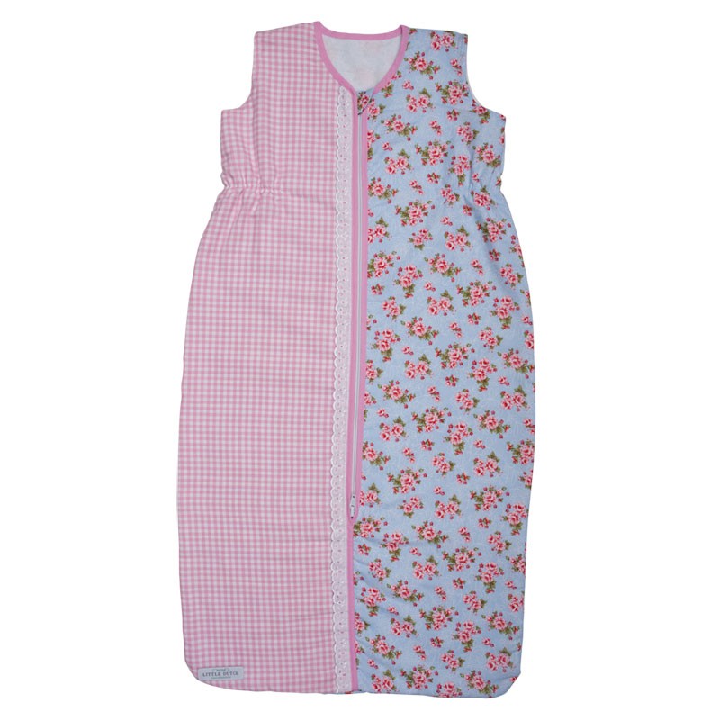 Sommer-Schlafsack Rosen, rosa-kariert, hellblau, Little Dutch  Amelie's  GmbH