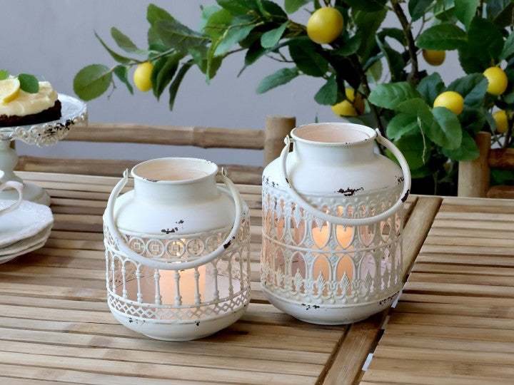 Laterne shabbychic 19 cm, antique creme, Chic Antique