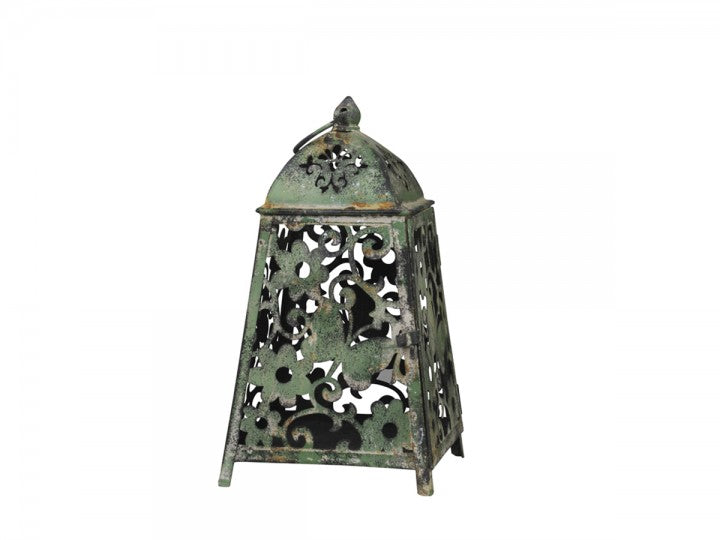 Laterne m Dekor, antique green, Chic Antique
