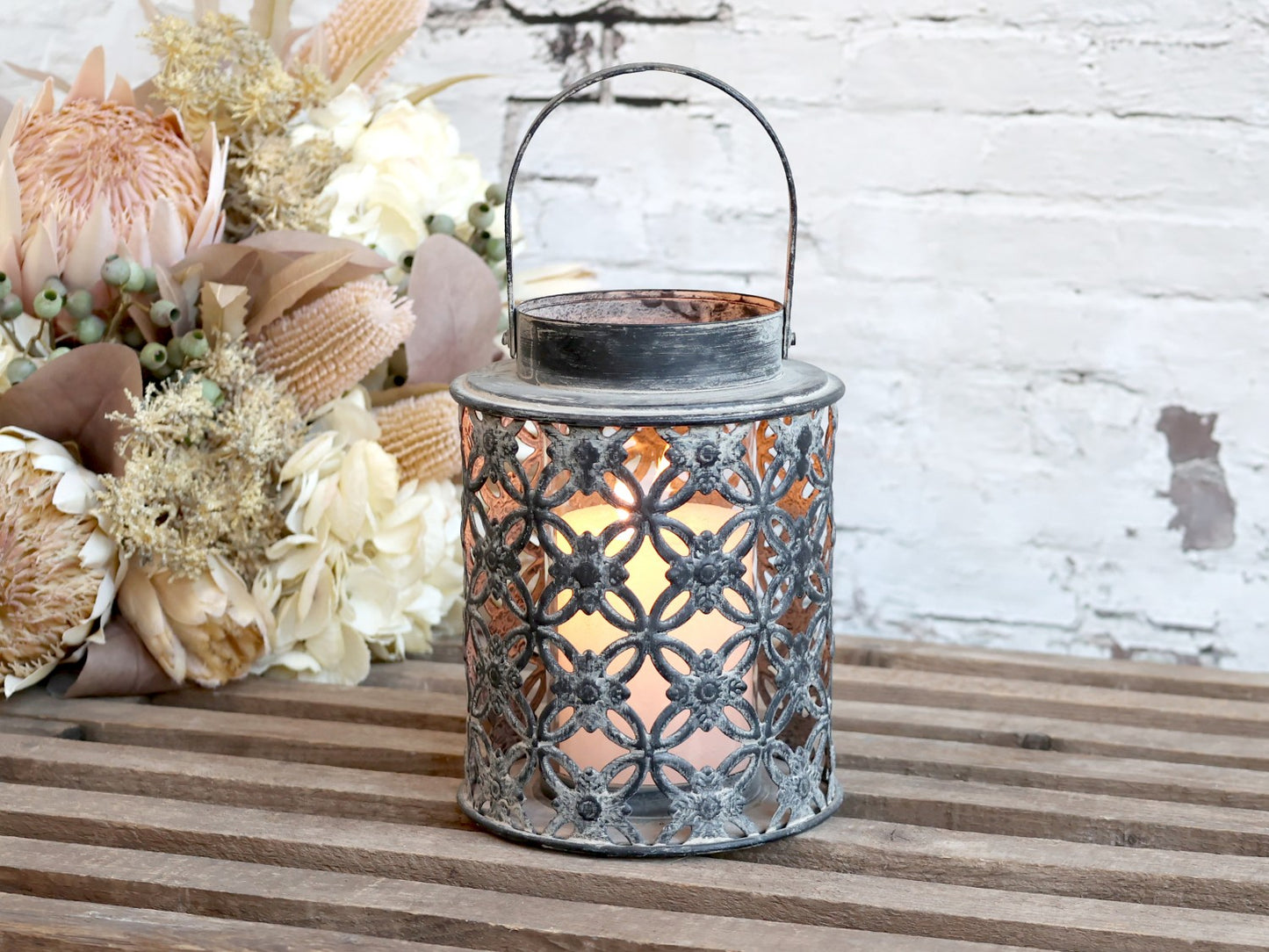 Windlicht gross, Fil de fer, Chic Antique