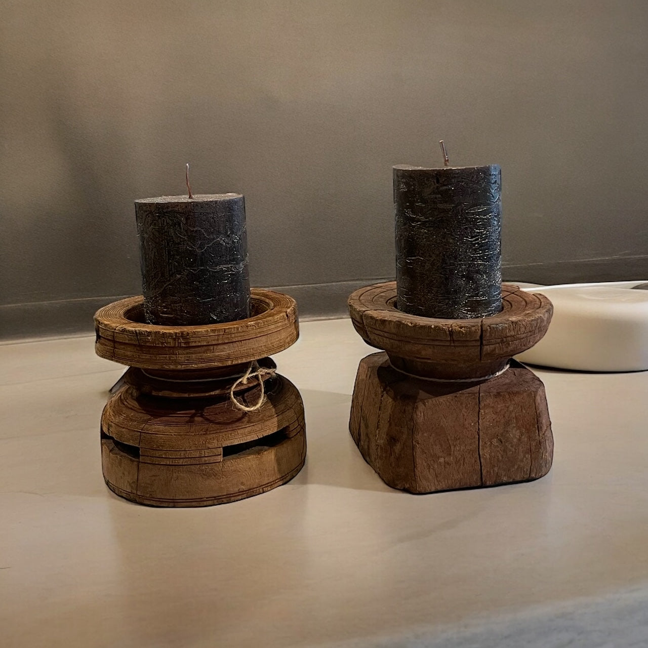 Kerzenständer für Stump-Kerzen, rund & eckig, Chic Antique