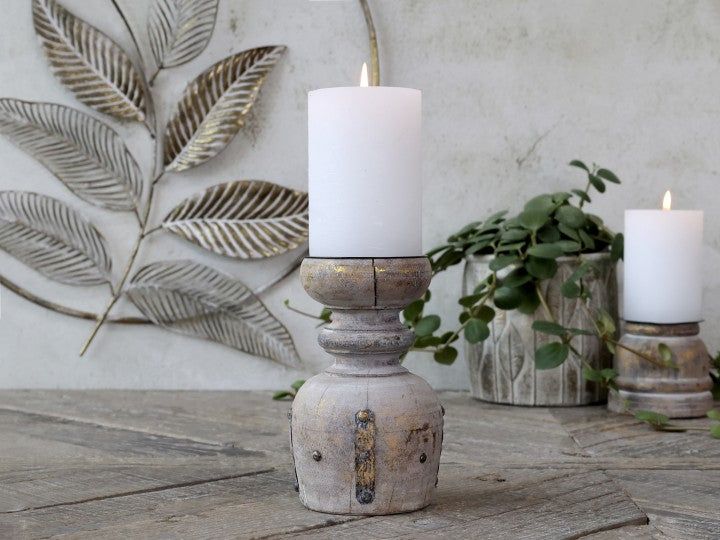 Kerzenständer Mangoholz antique nature, Chic Antique