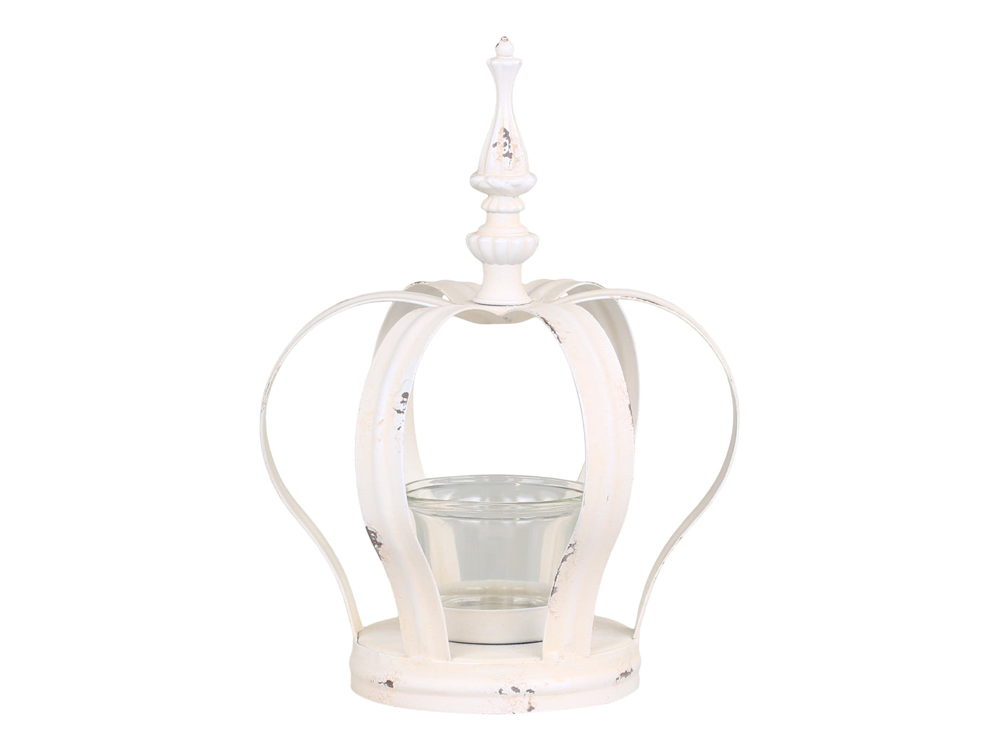Teelichthalter Krone, antique creme, Chic Antique