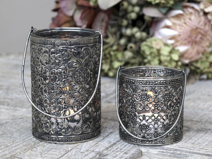 Windlicht gross, Hurricane mit Henkel, Chic Antique