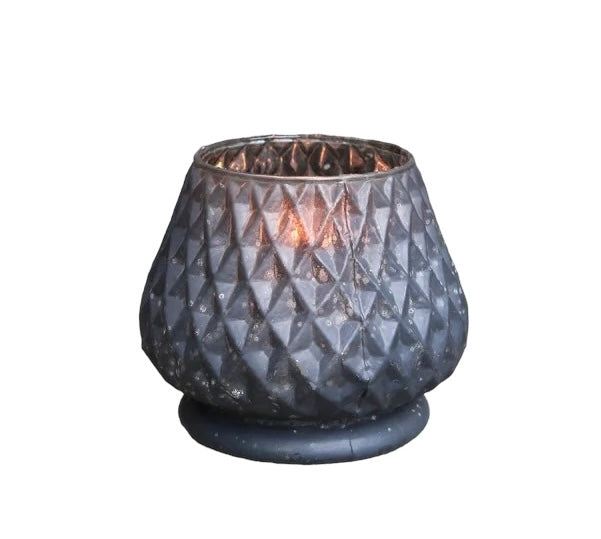 Windlicht auf Fuss mocca, 14 cm, Chic Antique