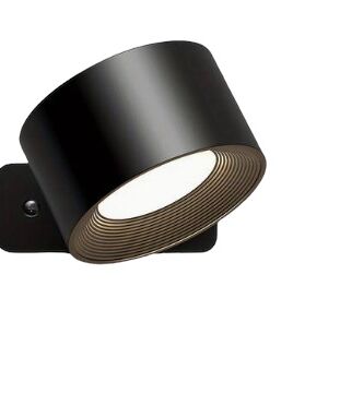 LED Wandleuchte schwarz 360°, Magnetkugel drehbar Produktbild