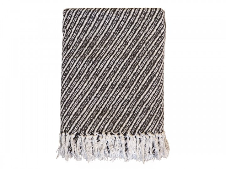 Plaid mit Streifen in chocolate, Chic Antique