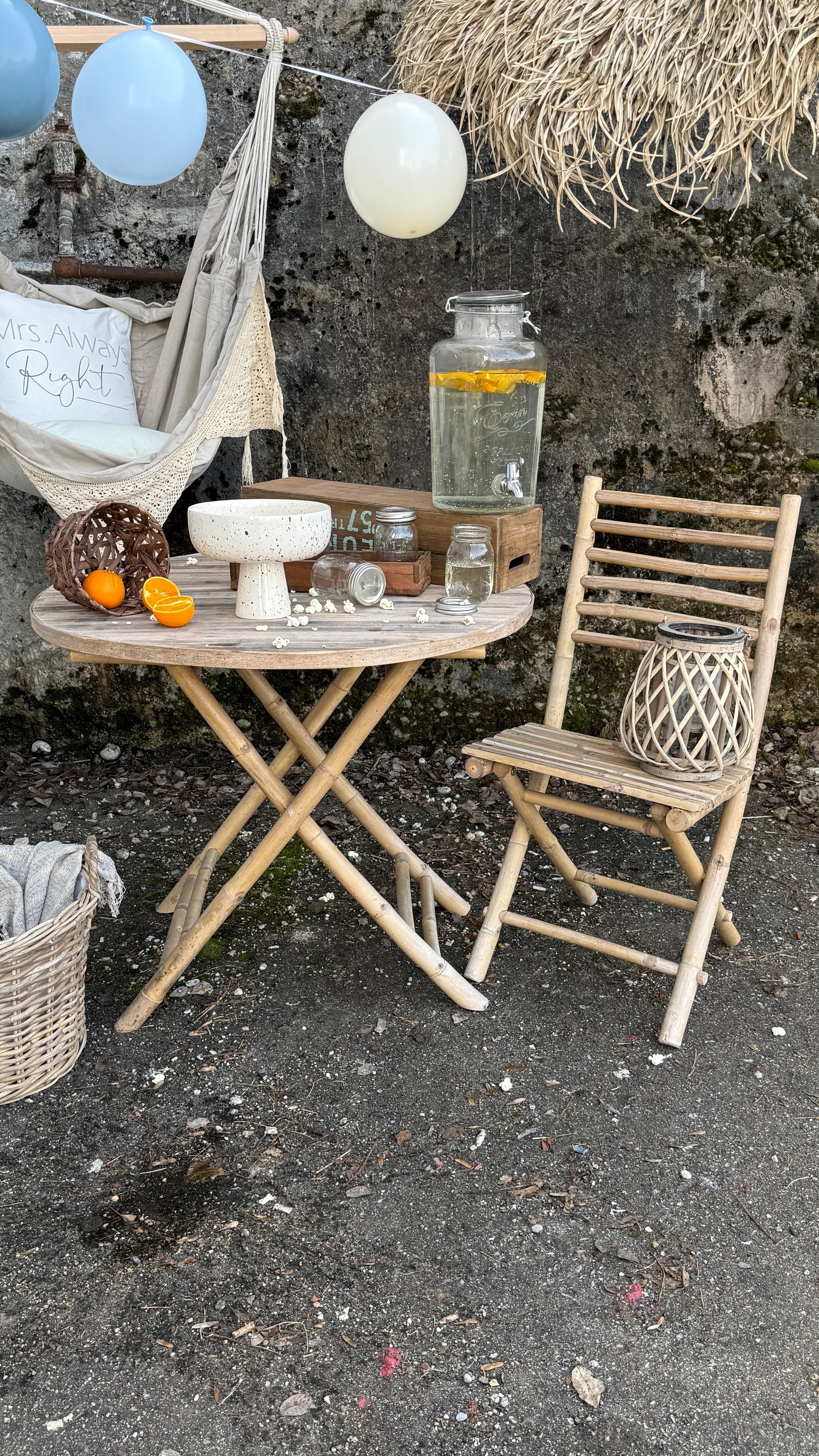 Gartenmöbel Set 5-tlg., Bambus, Chic Antique