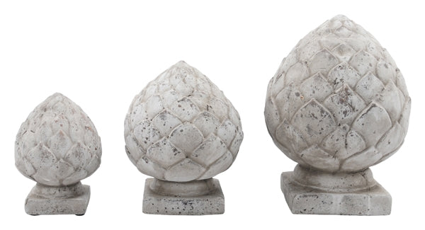 Zapfen Keramik 19.5 cm, grau
