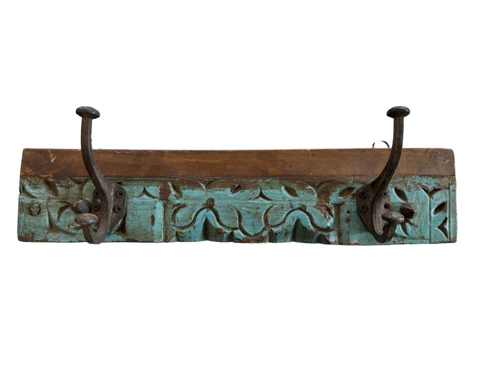 Garderobenleiste im Antiquelook mit 2 Hacken (Einzelstück)
