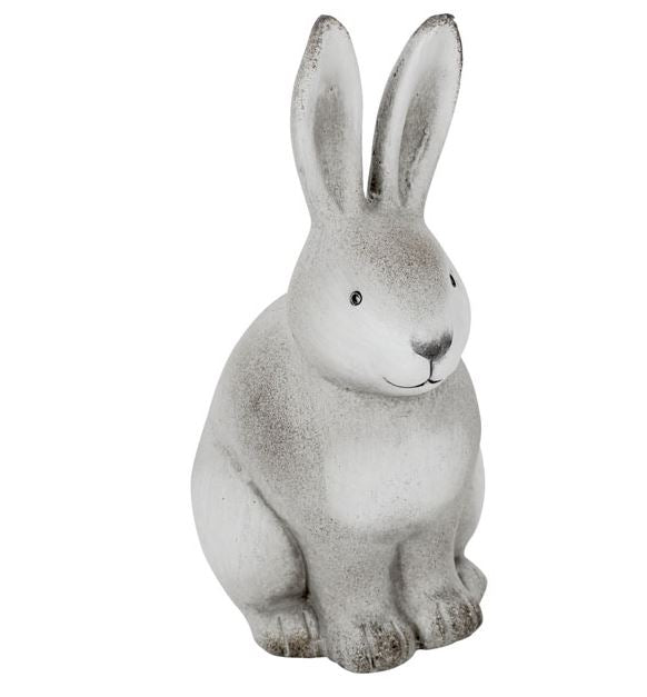 Hase weiss-grau, Terracotta, 25,6 cm