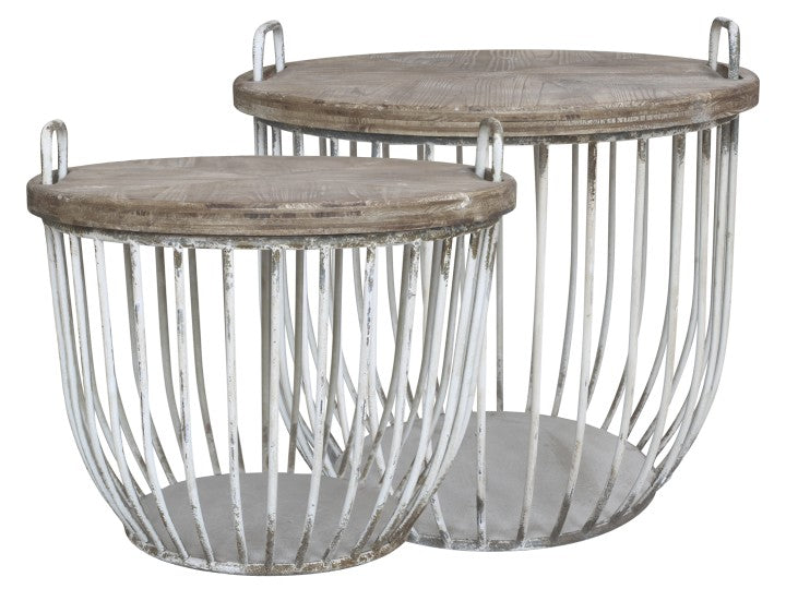
                      
                        Sofatische 2er-Set mit Deckel, in weiss & schwarz Chic Antique
                      
                    