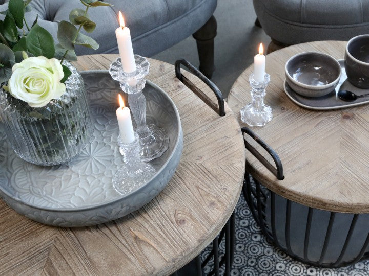 
                      
                        Sofatische 2er-Set mit Deckel, in weiss & schwarz Chic Antique
                      
                    