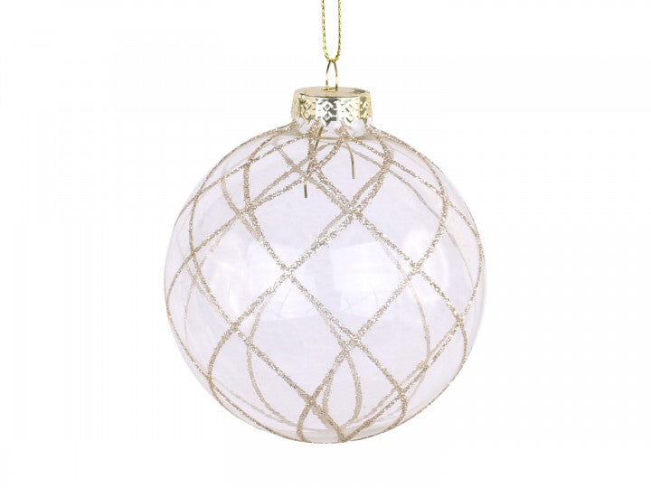 Weihnachtskugel m Glitzer 1, Chic Antique