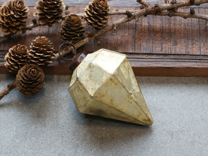Weihnachtskugel Diamant, gold & gold-schwarz, Chic Antique