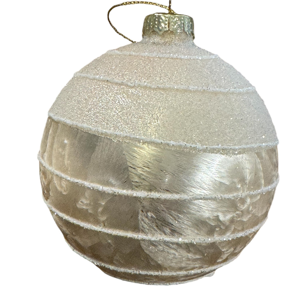 
                      
                        Weihnachtskugel zartgold m Streifen
                      
                    