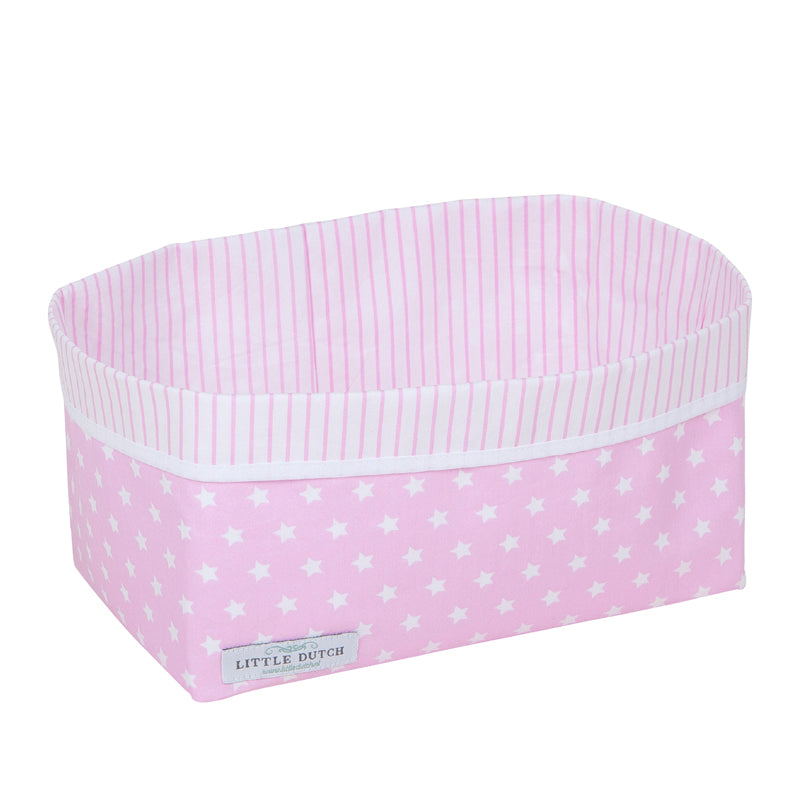 Wickeltisch-Körbchen gross Sterne rosa, little dutch