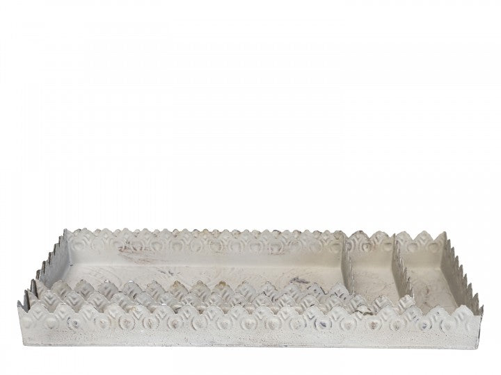 
                      
                        Tablett klein mit Dekorkante, weiss / messing, Chic Antique
                      
                    