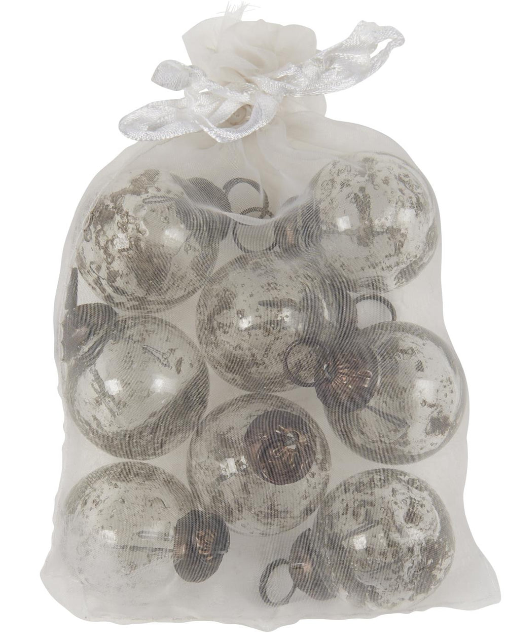 Tüte mit 8 Weihnachtskugeln mini weiss, Ib Laursen