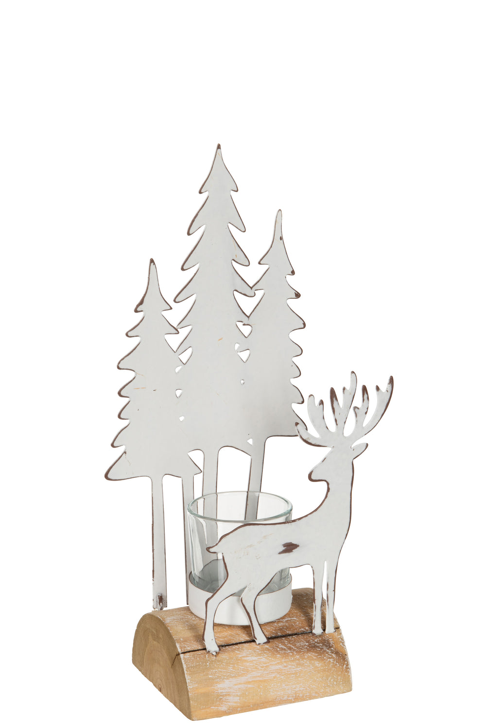 Teelichthalter Weihnachten mit Hirsch & Tannen, Jolipa