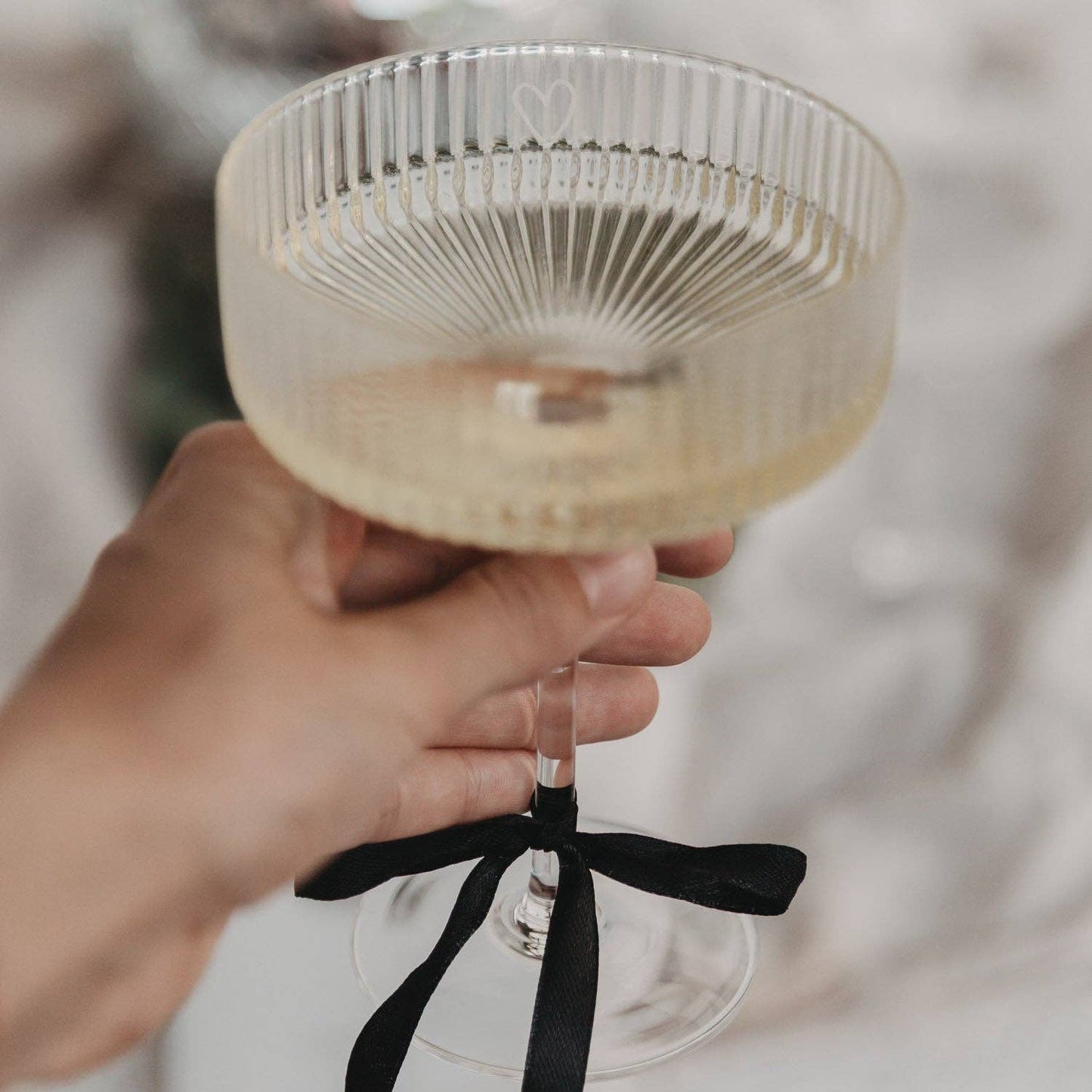 Champagnerglas Herz, Eulenschnitt, 150 ml