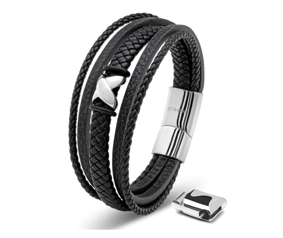 Lederarmband Flake, 20 cm, Serasar