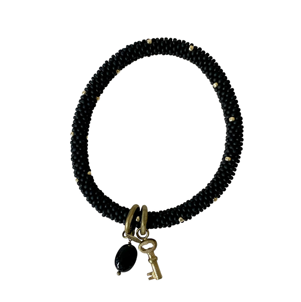 Armband Jacky, schwarz-gold, Black Onyx