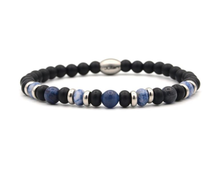 Armband Emaille, Jimat, blau, 6 mm-Perlen, Julian