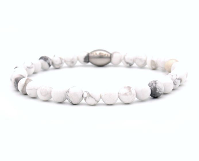 Armband Emaille, Howlith, 6 mm, Julian