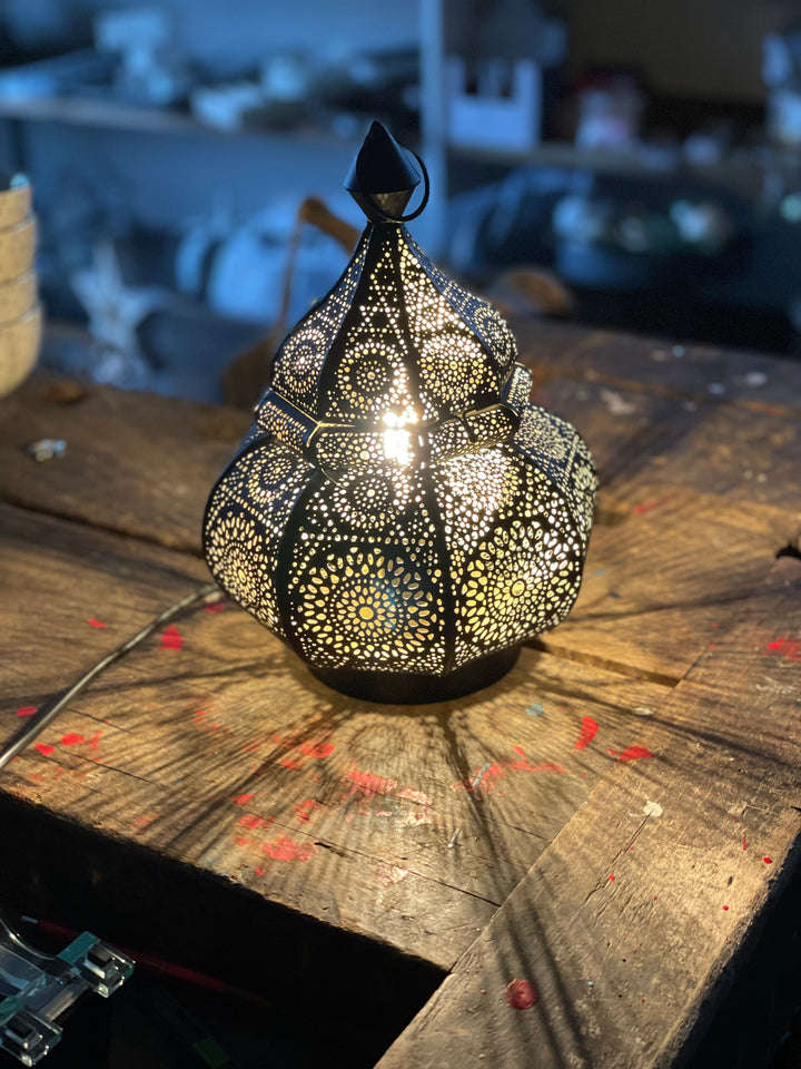 Orientalische Lampe Aladin, schwarz, 28 cm