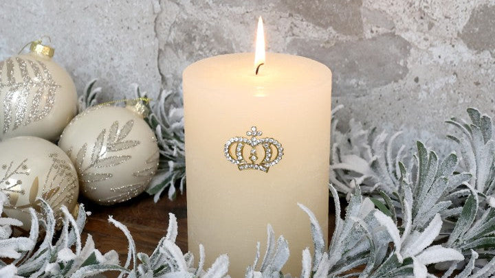 Kerze, Kugeln, Weihnachten, Kronen-Stecker, weiss