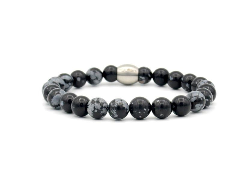Armband Nane, Schneeflockenobsidian, 8 mm, Julian