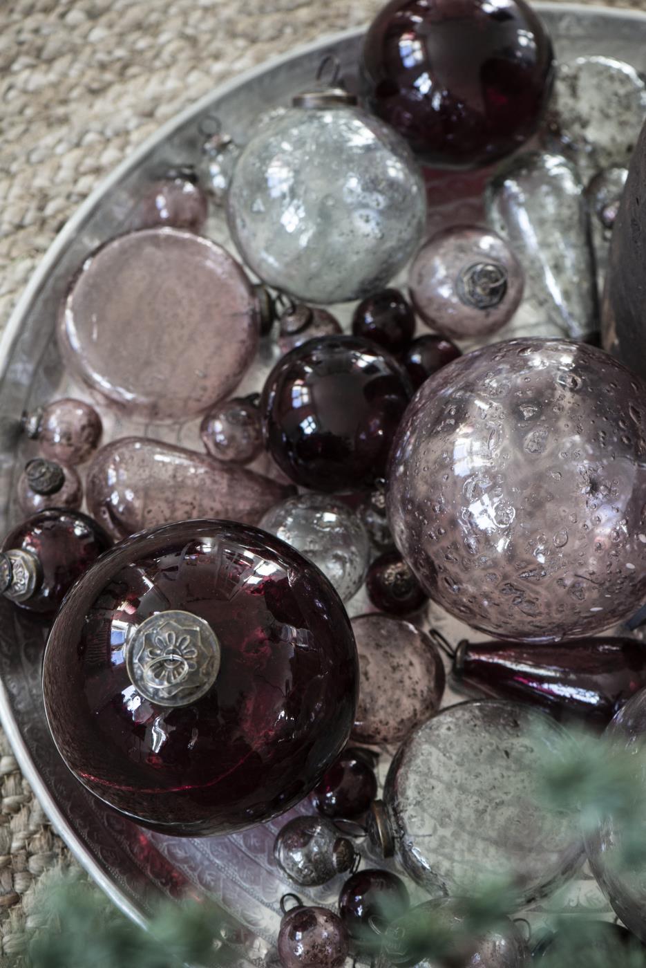 Tüte mit 8 Weihnachtskugeln mini rosa, Ib Laursen
