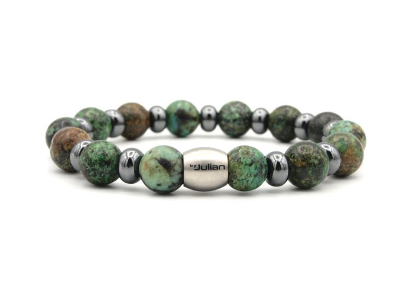
                      
                        Armband Umi, Hämatit & afrik. Türkis, 10 mm, Julian
                      
                    