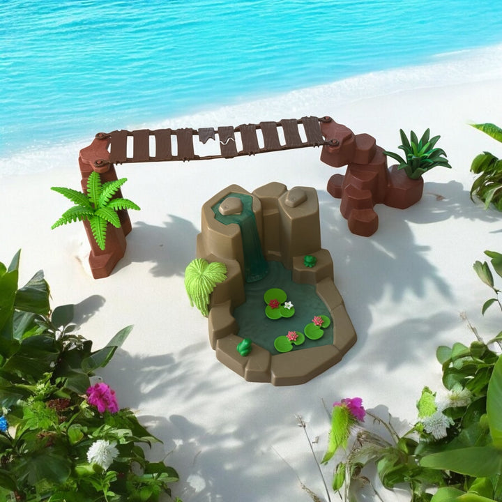 Playmobil Wasserfall mit Hängebrücke