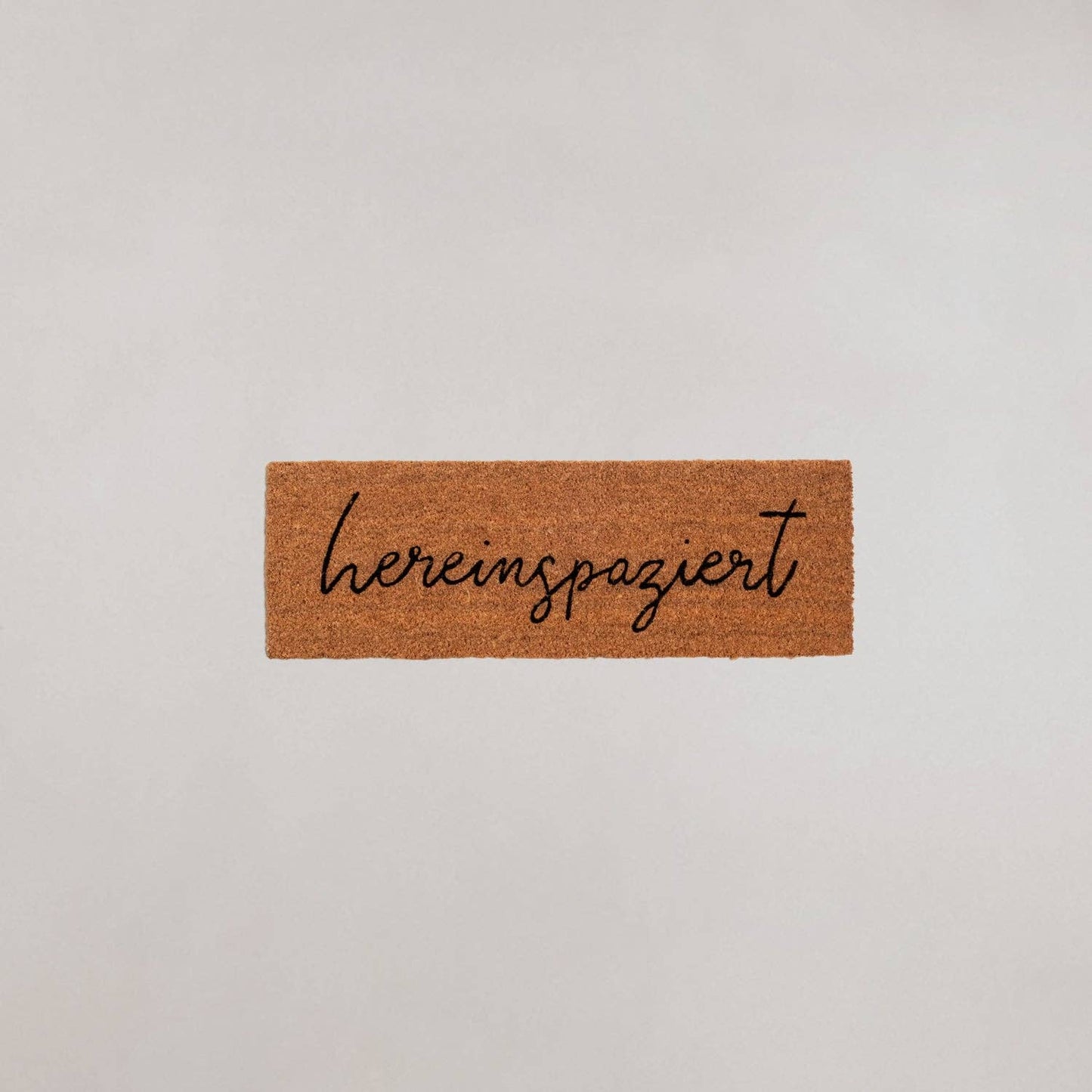 Indoor Kokosmatte "Hereinspaziert", Eulenschnitt, klein, 75 x 25 cm