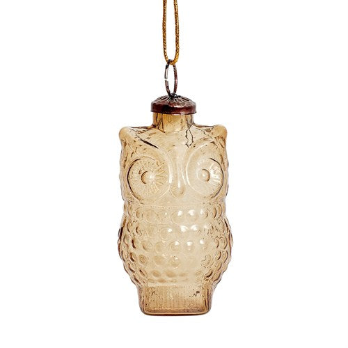 Weihnachtskugel Eule braun, 2-er Set, Hübsch