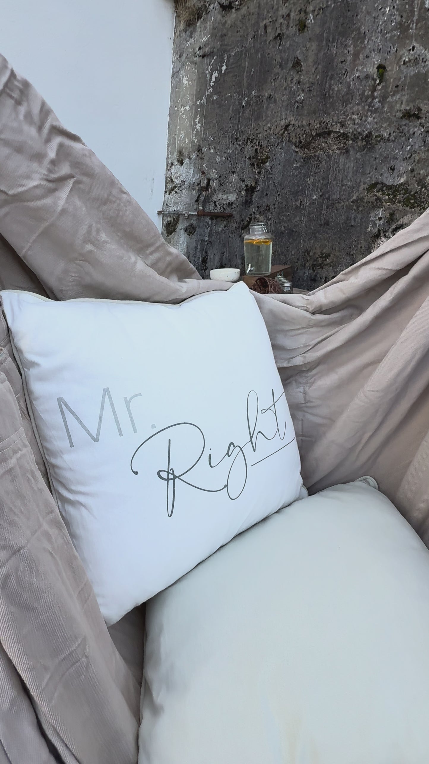 Kissen Mr. Right, 45x45 cm